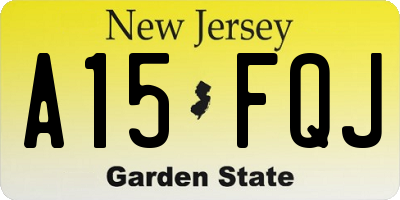 NJ license plate A15FQJ