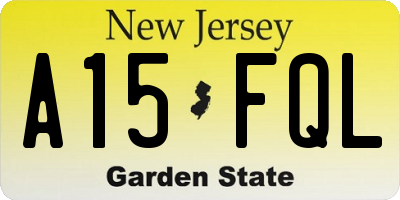 NJ license plate A15FQL