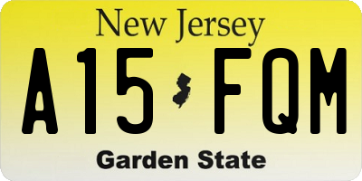 NJ license plate A15FQM