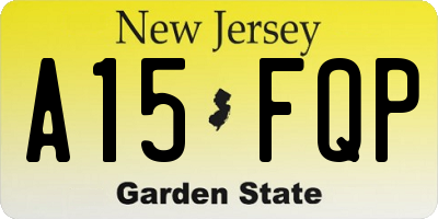 NJ license plate A15FQP