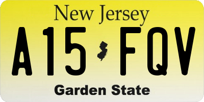 NJ license plate A15FQV