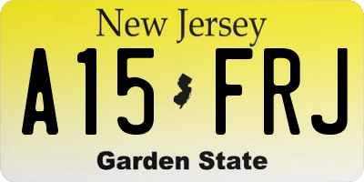 NJ license plate A15FRJ