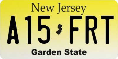 NJ license plate A15FRT