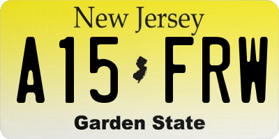 NJ license plate A15FRW
