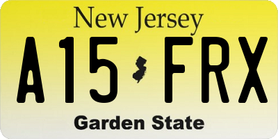 NJ license plate A15FRX