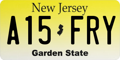 NJ license plate A15FRY