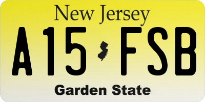 NJ license plate A15FSB