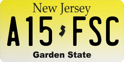 NJ license plate A15FSC