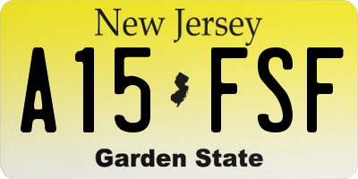 NJ license plate A15FSF