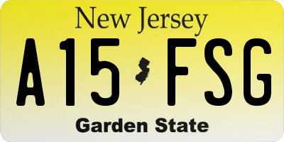 NJ license plate A15FSG