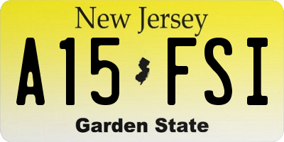 NJ license plate A15FSI
