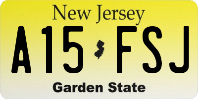NJ license plate A15FSJ
