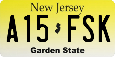 NJ license plate A15FSK