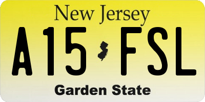 NJ license plate A15FSL