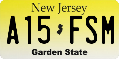 NJ license plate A15FSM
