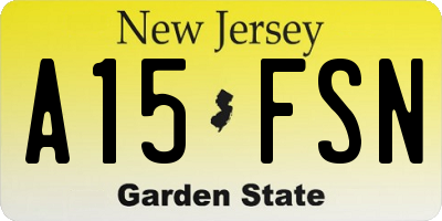NJ license plate A15FSN