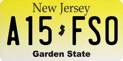 NJ license plate A15FSO