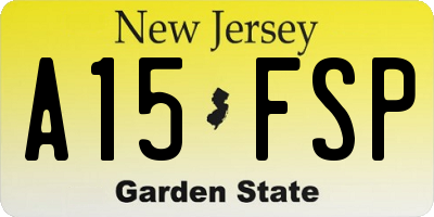 NJ license plate A15FSP