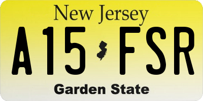 NJ license plate A15FSR