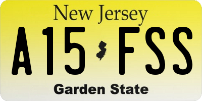 NJ license plate A15FSS