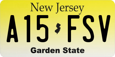 NJ license plate A15FSV