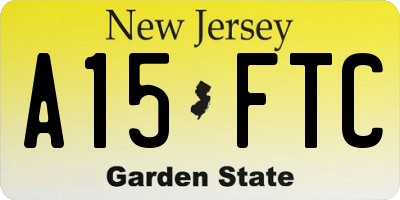 NJ license plate A15FTC