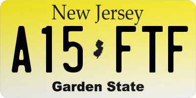 NJ license plate A15FTF