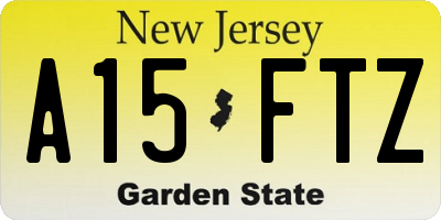NJ license plate A15FTZ