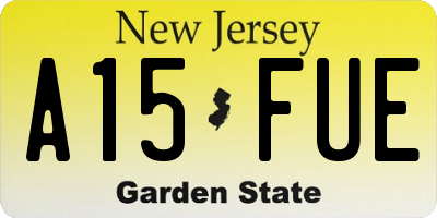 NJ license plate A15FUE