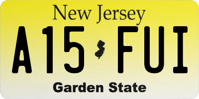 NJ license plate A15FUI