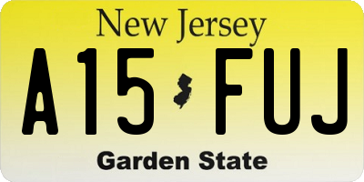 NJ license plate A15FUJ
