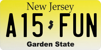 NJ license plate A15FUN