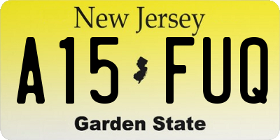 NJ license plate A15FUQ