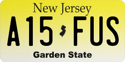 NJ license plate A15FUS