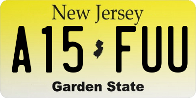 NJ license plate A15FUU
