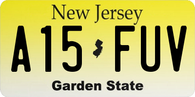 NJ license plate A15FUV