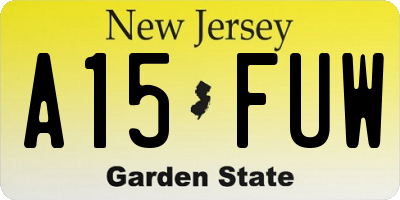 NJ license plate A15FUW