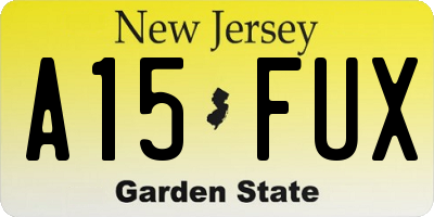 NJ license plate A15FUX