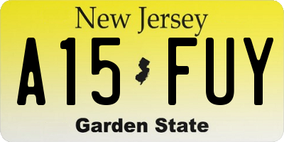 NJ license plate A15FUY