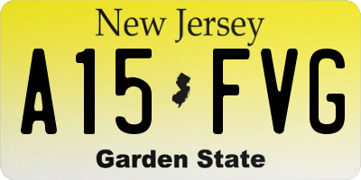 NJ license plate A15FVG