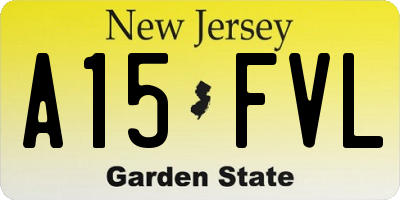NJ license plate A15FVL