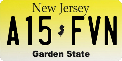 NJ license plate A15FVN