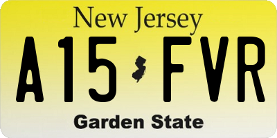 NJ license plate A15FVR