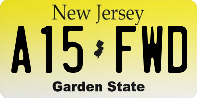 NJ license plate A15FWD