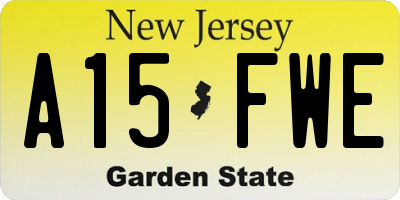 NJ license plate A15FWE