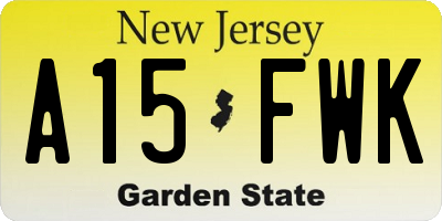 NJ license plate A15FWK