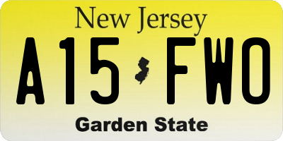 NJ license plate A15FWO