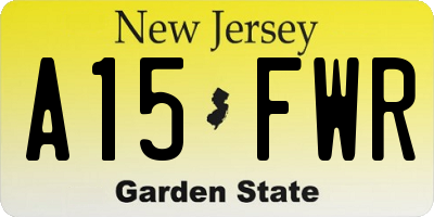 NJ license plate A15FWR
