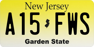 NJ license plate A15FWS