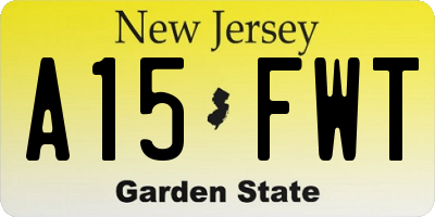 NJ license plate A15FWT